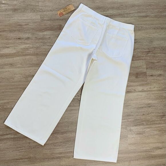 SALE! Ralph Lauren White Denim Wide Leg Mid-Calf Capri Jeans NWT - Picture 4 of 6